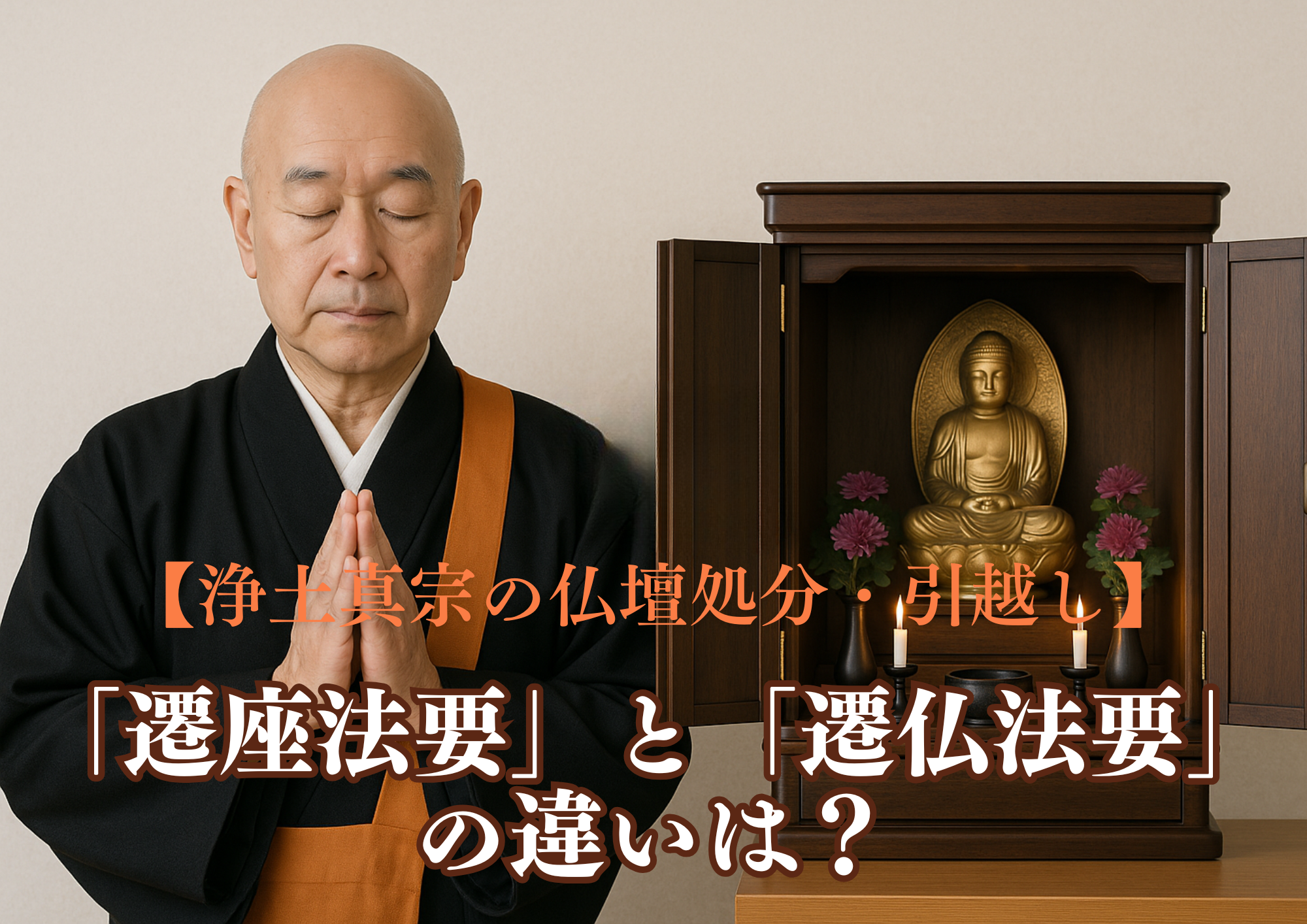 【浄土真宗の仏壇処分・引越し】「遷座法要」と「遷仏法要」の違いは？迷わない供養の考え方ガイド