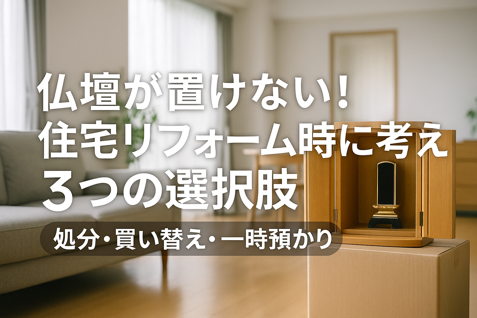 仏壇が置けない！住宅リフォーム時に考える3つの選択肢【処分 